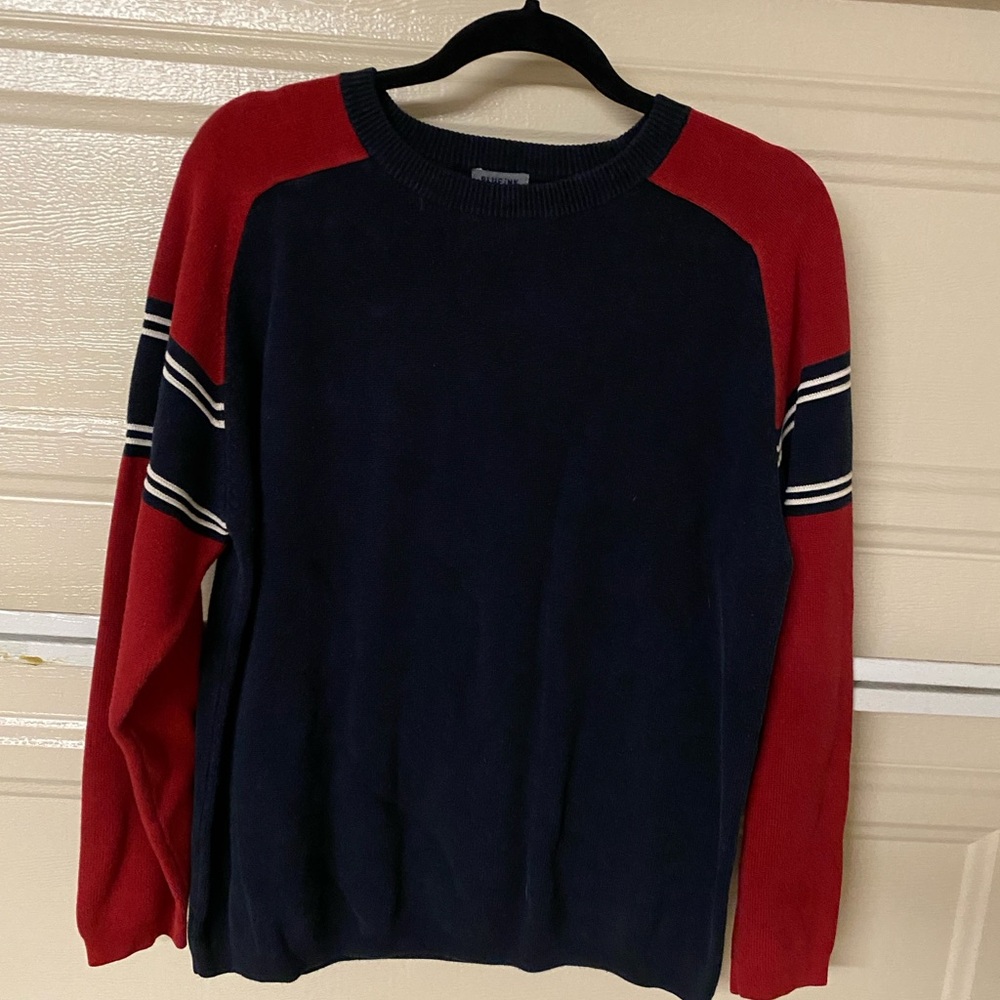BLueInk Red and Blue Crewneck Sweater, Large